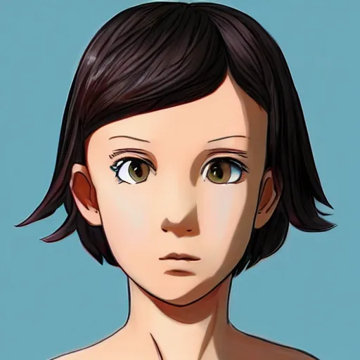 Image similar to Millie bobby brown anime girl