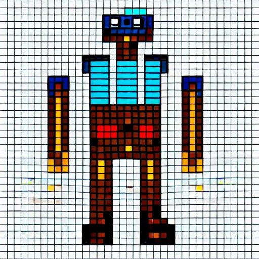 Image similar to pixelart robot.