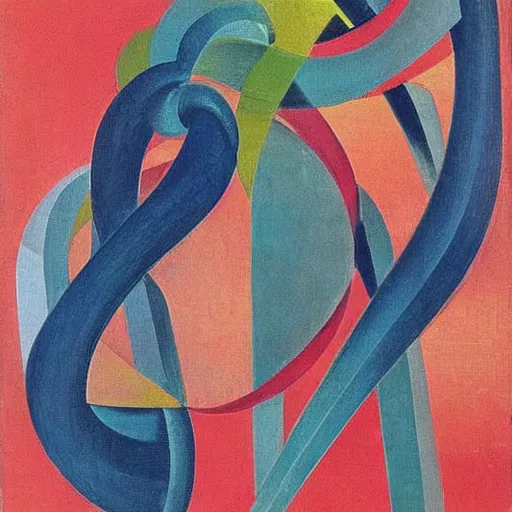 Image similar to by francesco borromini, by wilfredo lam, by raymond duchamp - villon versacci soft, colorful. a beautiful experimental art. it turned out that some crooked things looked even worse when straightened. some tangled knots only made sense once unraveled.