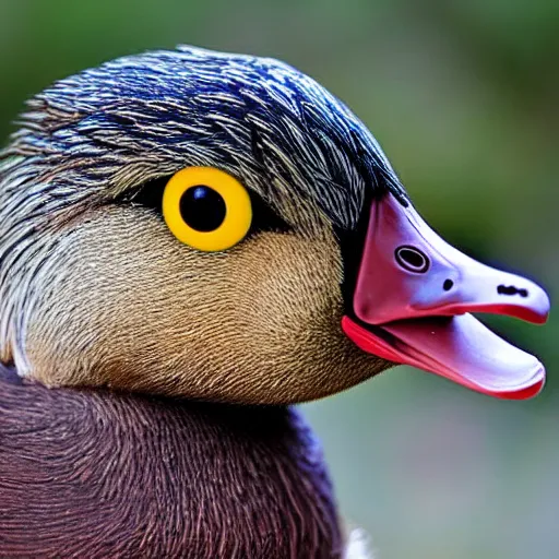 Prompt: a duck with googly eyes