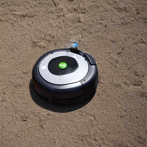 Image similar to roomba chilling on the beach