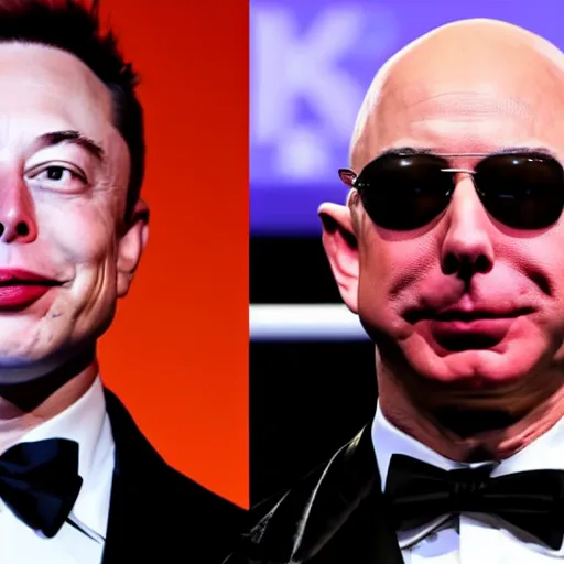 Image similar to live broadcast of an evening of boxing elon musk vs jeff bezos