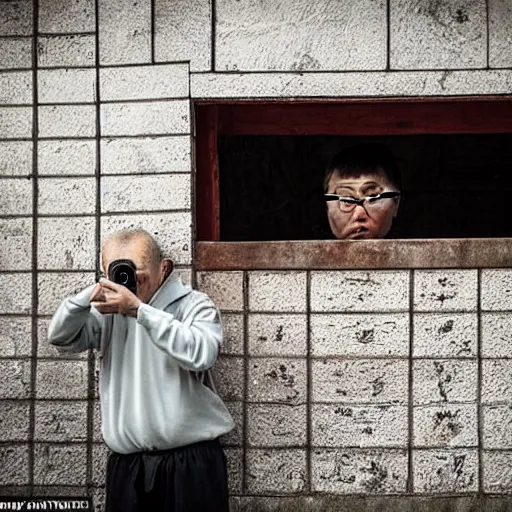 Image similar to Middle-aged Chinese man snaps a photo from a hiding place of an unsuspecting Polish woman