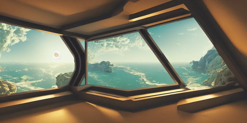 Image similar to a window!!!!! with a view of the earth through it, a computer rendering by mike beeple winkelmann, behance contest winner, cubo - futurism!!!!!, retrowave!!!!!, synthwave!!!!!, rendered in cinema 4 d