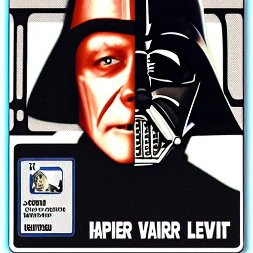 Prompt: darth vader driver license, hyper realistic