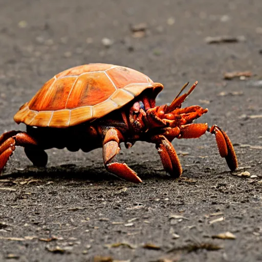 Prompt: a lobster - tortoise - hawk, wildlife photography