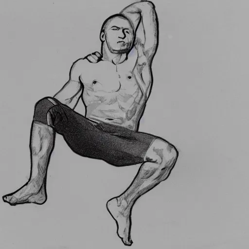 Prompt: sketch of a man on a leg extension doing leg exercises,