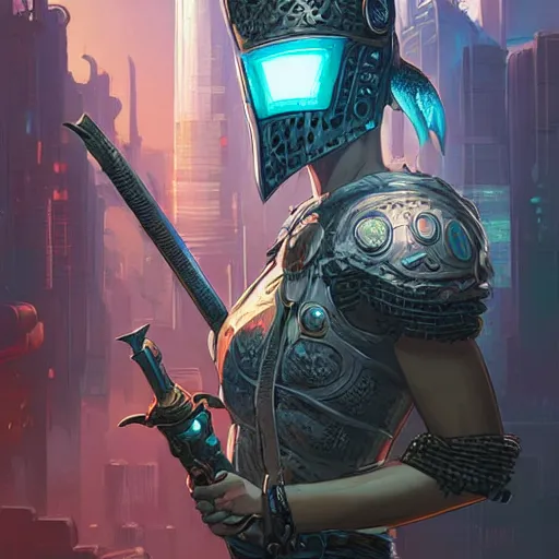 Image similar to cyberpunk viking helmet mask warrior goddess robot ninja fantasy, art gta 5 cover, official fanart behance hd artstation by jesper ejsing, by rhads, makoto shinkai and lois van baarle, ilya kuvshinov, ossdraws