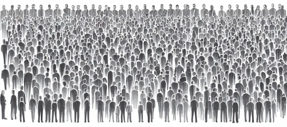 Image similar to symmetry! portrait of multiple officeworkers silhouettes meeting, humans scientific bits of intelligence, mooc, organic and intricate, elegant, highly detailed, concept art, smooth lines, sharp focus, illustration, shadows, drawn with thin colored pencils on white, 8 k