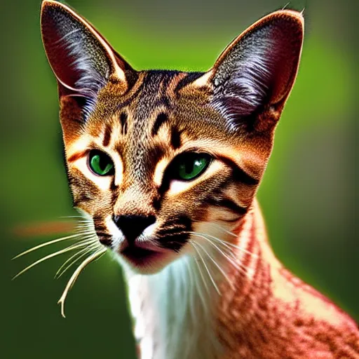 Image similar to a feline deer - cat - hybrid, animal photography