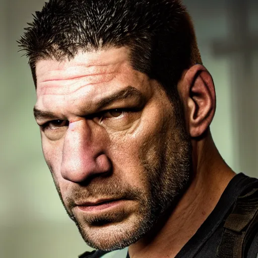 Prompt: john bernthal as chris redfield, 4 k, high detail, high - resolution photograph, professional photography, ultra - detail