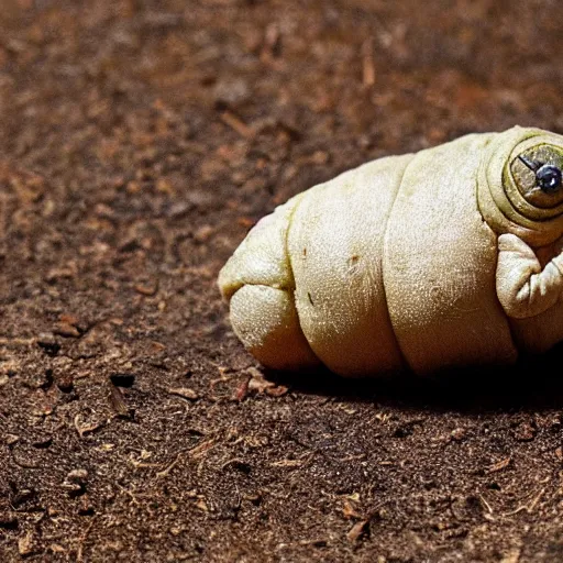 Prompt: a tardigrade that has the texture of a baked potato