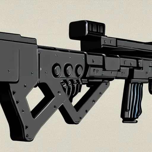 Image similar to futuristic machine gun