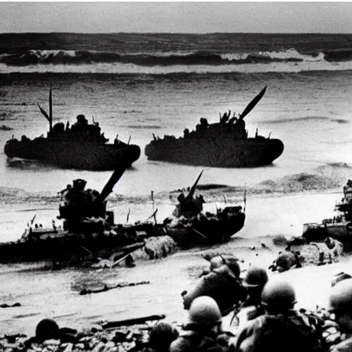 Image similar to the d - day, by robert capa,