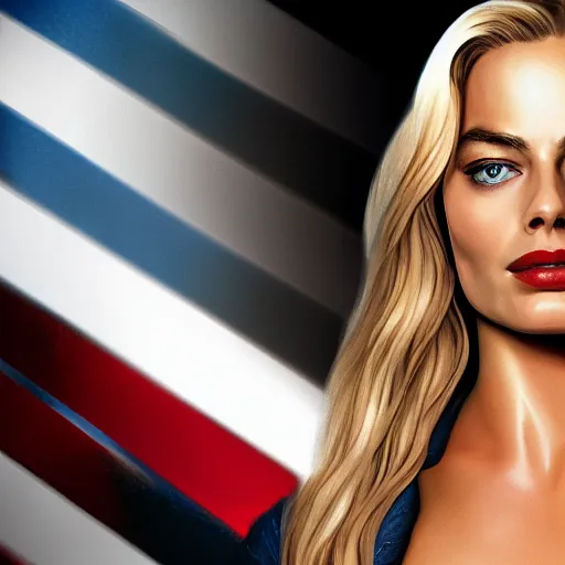 Prompt: Margot robbie as captain america, highly detailed, 4k HD, hyperdetailed