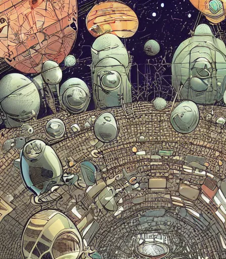 Image similar to Multiverse deep space settlement by Geoff Darrow