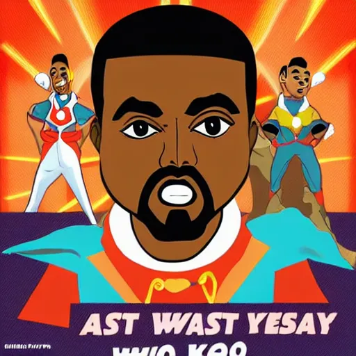 Prompt: Kanye West in the style of Astro Boy, Ozamu Tezuka