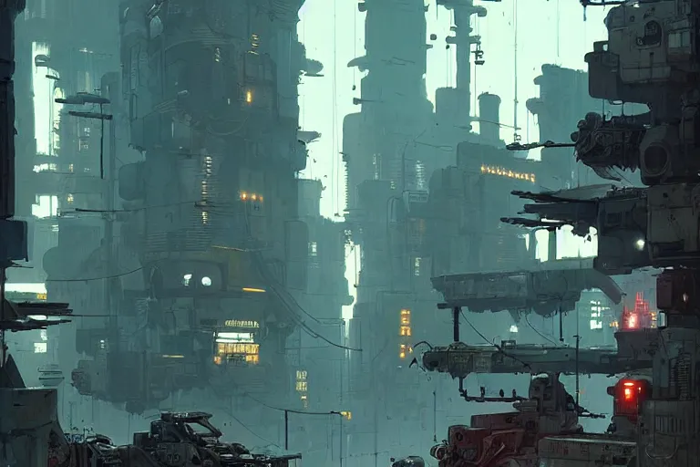 Image similar to machine city by ian mcque, cyberpunk, masterpiece, very detailed, atmospheric