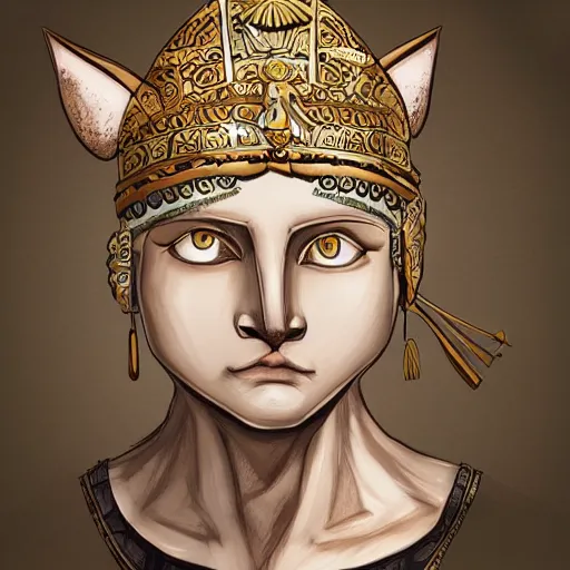Prompt: illustration of the roman emperor augustus neko man half cat, character design, art station, epic, elegant, masterpiece of claire almon