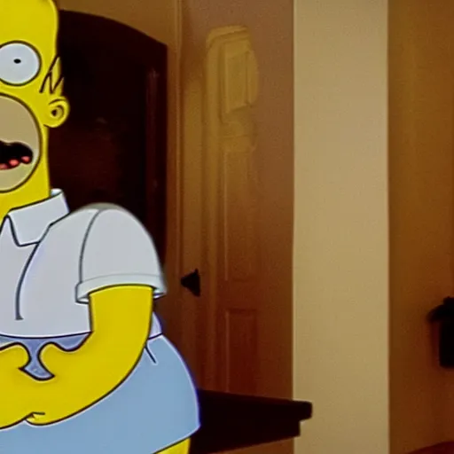 Image similar to homer simpson in paranormal activity