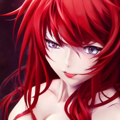 Prompt: anime portrait of Rias Gremory as an anime girl by Stanley Artgerm Lau, WLOP, Rossdraws, James Jean, Andrei Riabovitchev, Marc Simonetti, and Sakimichan, trending on artstation