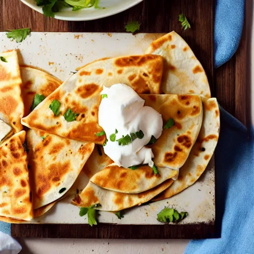 Image similar to quesadillas dipped in refried beans with fresh cheese on top