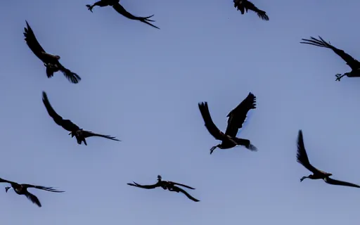 Image similar to sky full of crows, canon eos r 3, f / 1. 4, iso 2 0 0, 1 / 1 6 0 s, 8 k, raw, unedited, symmetrical balance, in - frame,