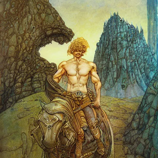 Prompt: The Prince of Thieves, illustration by Michael Whelan and John Bauer and Brian Froud, fantasy art, visionary art, acrylic painting, tone mapping