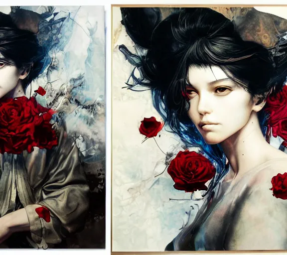 Prompt: monumental portrait soft light painted by yoshitaka amano, and erik jones, james jean, inspired by magnetic rose, smooth texture, intricate oil painting, high detail illustration, sharp high detail, manga and anime 1 9 9 9