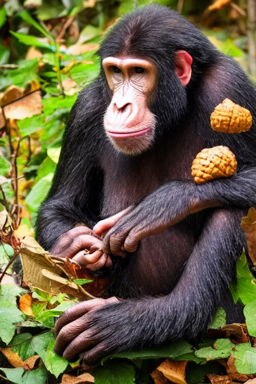 Image similar to ape with an acorn