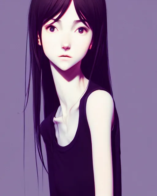 Image similar to full very close up neck shot of a beautiful skinny choir girl, in tshirt, anonymous, faceless, by saruei and guweiz and ilya kuvshinov, digital art, highly detailed, intricate, sharp focus, trending on artstation hq, deviantart, pinterest, unreal engine 5, 4 k uhd image