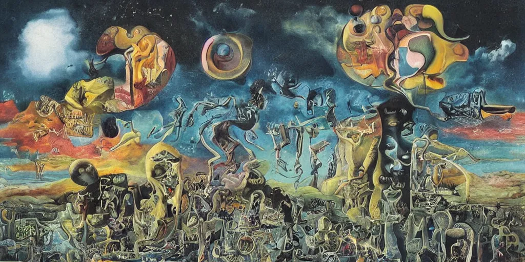 Image similar to the world between death and life, surrealistic detailed painting, by damien gilley and salvador dali