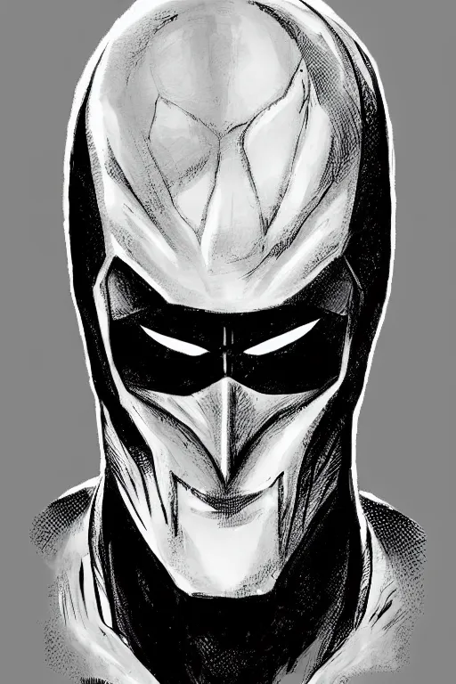 Prompt: moon knight, concept art portrait