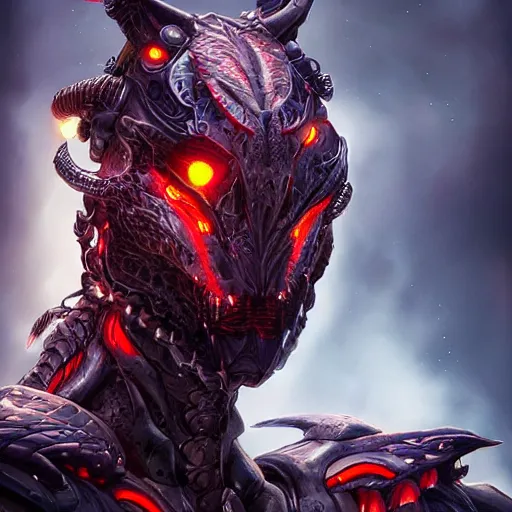 Prompt: cyborg dragon portrait, artstation, detailed, matte, digital art, hd, 8 k, beautiful, high quality