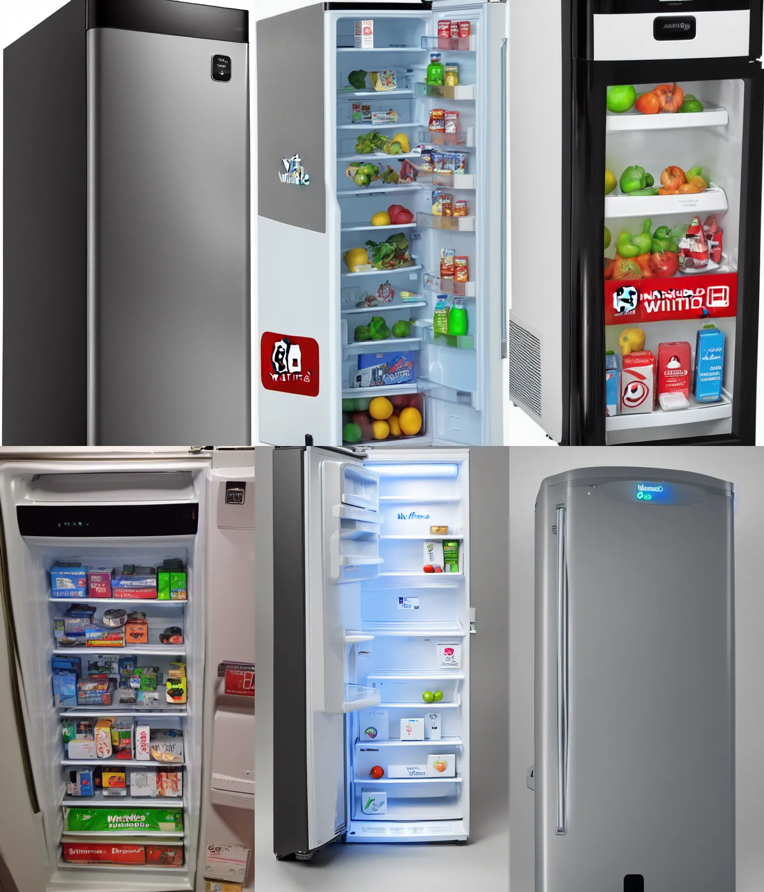 Prompt: a fridge made of the Nintendo Wii Wiimote, official product photo