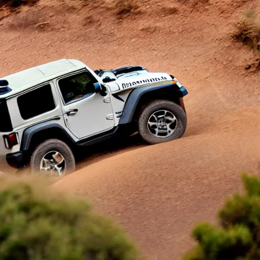 Prompt: a photo of a rhinoceros driving a jeep Wrangler, detailed, 4k