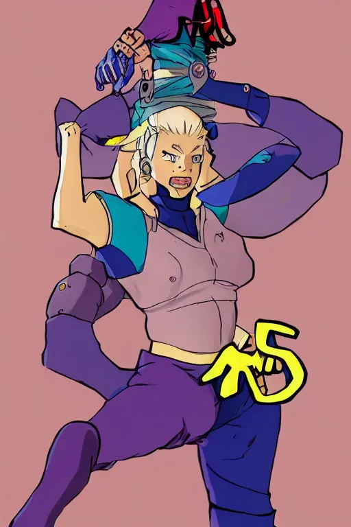 Prompt: xuxa as a jojo's bizzare adventure stand user, by Hirohiko Araki, trending on artstation