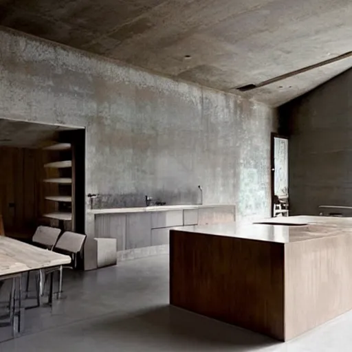 Image similar to “extravagant luxury modern rustic kitchen interior design, by Tadao Ando and Koichi Takada”