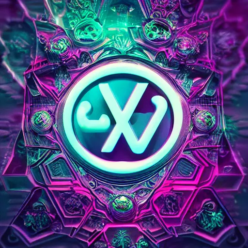 Image similar to a and w vaporwave logo, digital art, cosmic, 3 d high definition, trending on art station, photorealistic, high resolution, 8 k, octane, hyper detailed, insane details, intricate, elite, ornate, elegant trend, highly detailed and intricate, sharp focus, photography, unreal engine