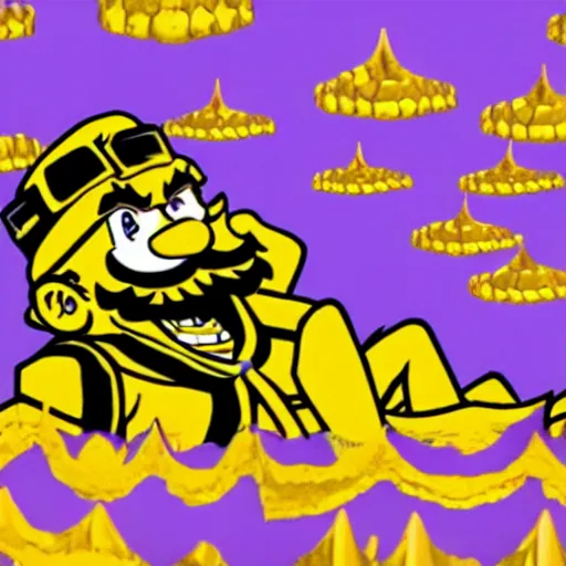 Image similar to wario swimming in gold