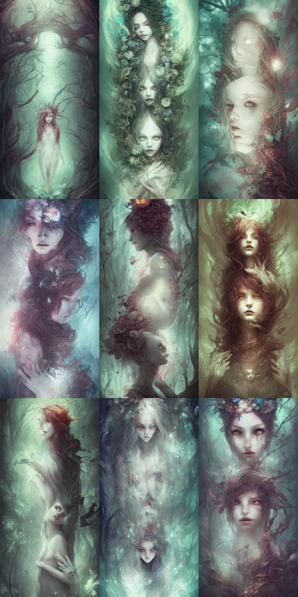 Image similar to ghost of the forest by Anna Dittmann, digital art, horror, trending on artstation, anime arts, featured on Pixiv, HD, 8K, highly detailed, good lighting, beautiful, epic, masterpiece