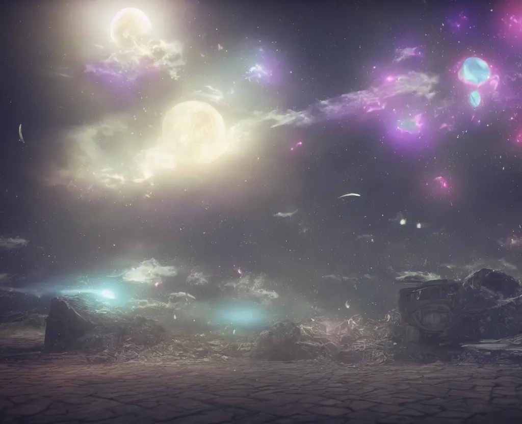 Image similar to cosmic funeral, dream sky, ultra realistic, octane render, unreal engine 5