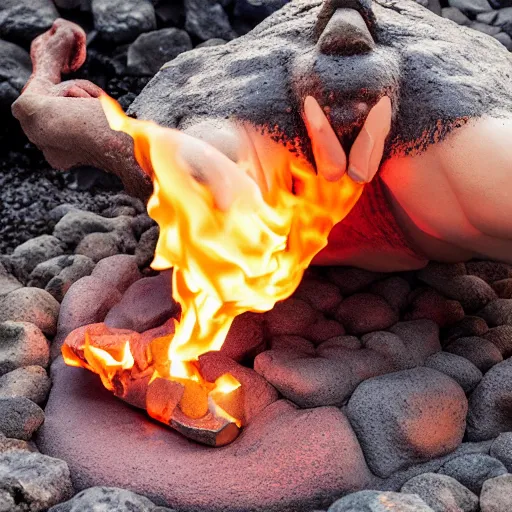 Image similar to stretch Armstrong melting on hot coals