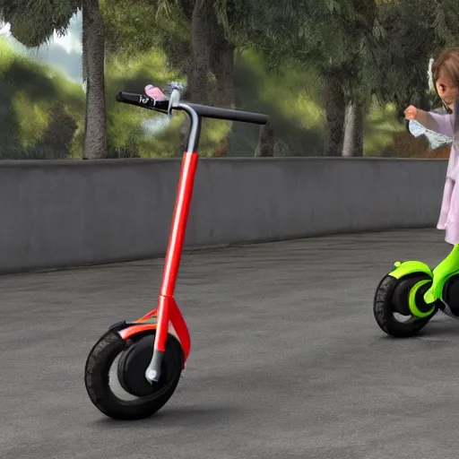 Prompt: variable speed hydropowered scooters for kids in the year 4 7 8 7