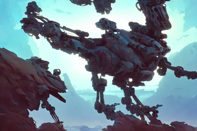 Image similar to longleg machine mecha animal beast robot of horizon forbidden west horizon zero dawn bioluminiscence, behance hd by jesper ejsing, by rhads, makoto shinkai and lois van baarle, ilya kuvshinov, rossdraws global illumination