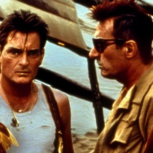 Image similar to charlie sheen in apocalypse now