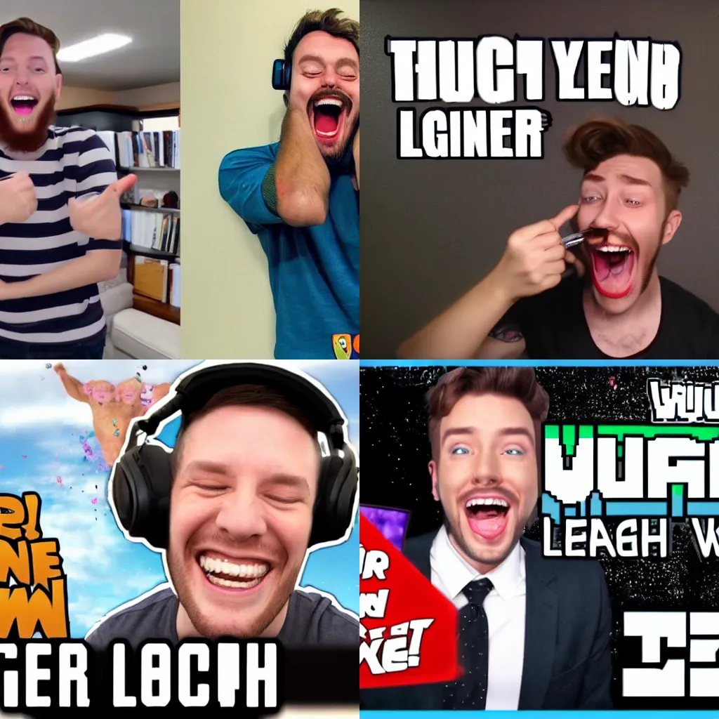 Prompt: twitch streamer doing a you laugh you lose challenge