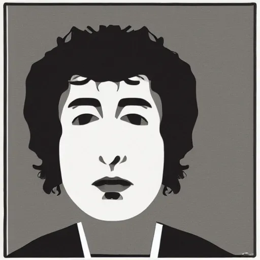 Prompt: minimalist design of bob dylan by paul rand