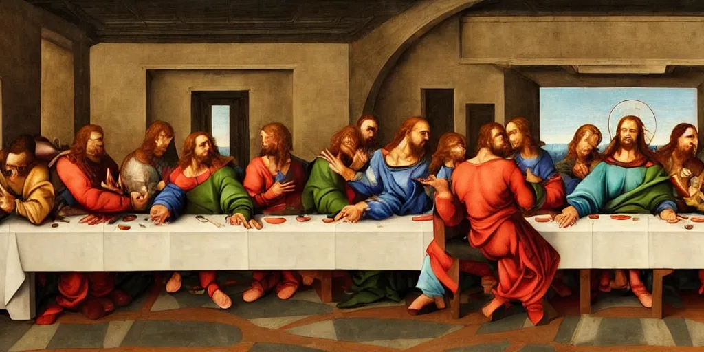 Prompt: the last supper of the x-men, renaissance painting, detailed, wallpaper