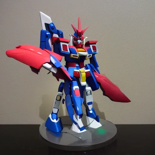 Image similar to gundam with a shark head and fins